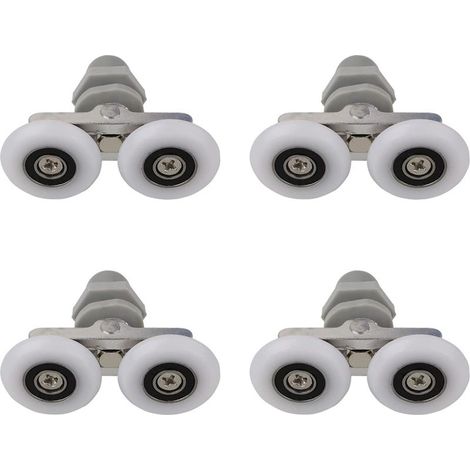 Roulettes Doubles pour Porte de Douche Roulettes pour Porte de Douche Roulettes Coulissantes Porte Salle de Bain Douche Rouleau de Douche de Rechange,Pièces de rechange pour salle de bain 25mm 4 PCS (1/5)