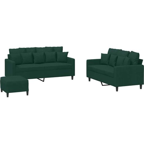Maison Exclusive - Set di Divani 3 pz con Cuscini Verde scuro in Velluto