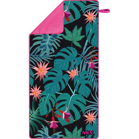 NCR14 Mikrofaserhandtuch 160x80 cm NILS CAMP NCR14 Mikrofaserhandtuch LEAVES 160x80 cm NILS