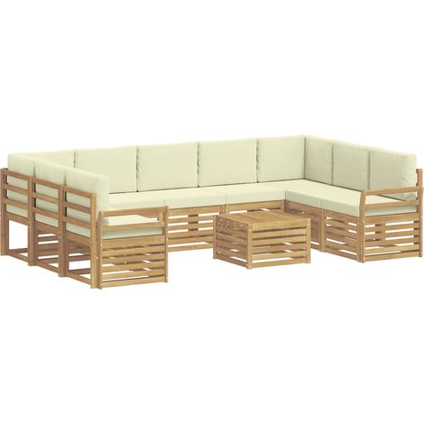 Outdoor Sofa Set 10 pcs White and Cream 59 x 59 x 37 cm vidaXL (1/5)