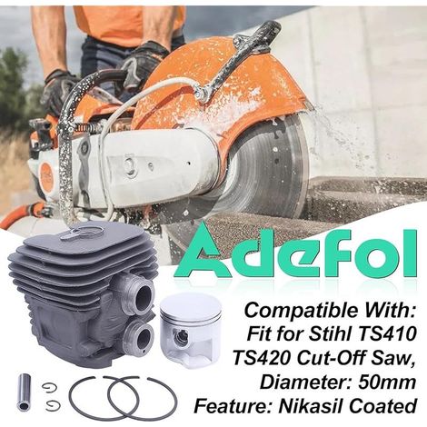 Zylinder- und Kolbensatz für STIHL TS410 TS420 Trennschleifer, TS 410 420 50mm Zylinder und Kolben + Zündkerze + Dekompressionsventil + Dichtung 13-in-1 Teile (1/5)