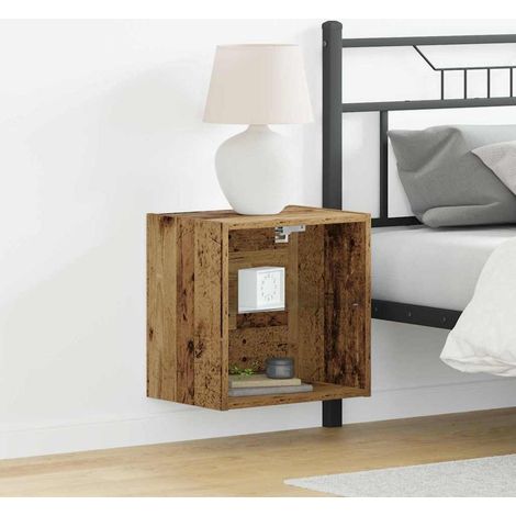 Schwimmendes Regal mit LED-Licht Braun 40 x 28,5 x 40 cm