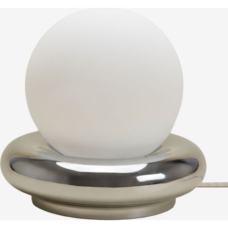 SKLUM Tischlampe aus Keramik mit Kryx-Glaskugel Grau Chrom                                  