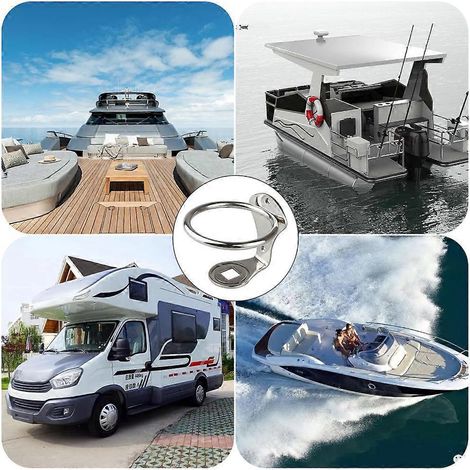 Porte-gobelet annulaire en acier inoxydable pour bateau et yacht (1/4)