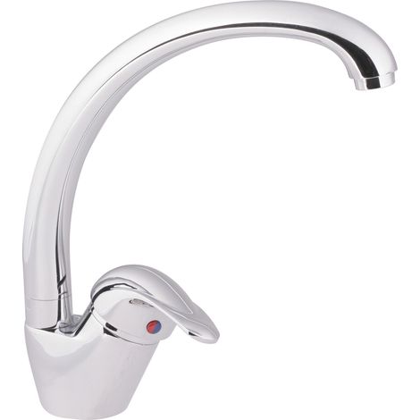 rubinetto lavabo miscelatore monocomando cromato serie Sfera canna alta (1/2)