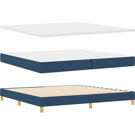 Letto a molle con cuscino con testiera Blu 200 x 200 cm Tessuto vidaXL (1/5)