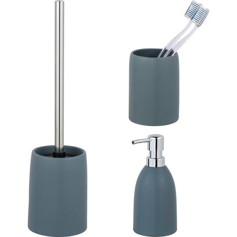 Schöner Wohnen Keramik WC-Garnitur Set Funo Bürste Stiel Bad Toilette (1/4)