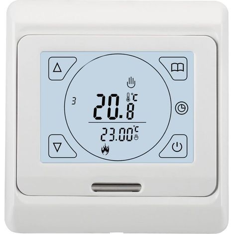 AIMOONSA Thermostats de Chauffage hebdomadaires programmables à écran Tactile, AC230V 3A,Fonctionne pour Chauffage au Sol radieux, Blanc (1/5)