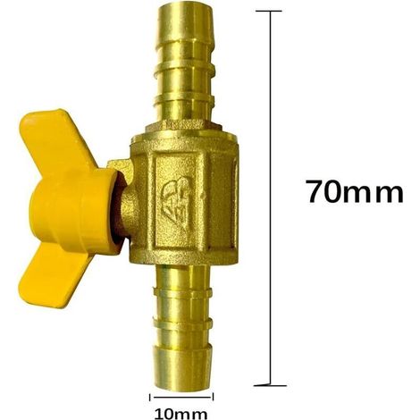 Vanne à Bille cannelée à Deux Voies (pour Tuyau ID 10 mm-11 mm) (1/2)