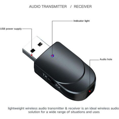 Transmetteur récepteur audio - KN330 - Bluetooth 5.0 - Double sortie - USB - Adaptateur TV/ordinateur (1/5)