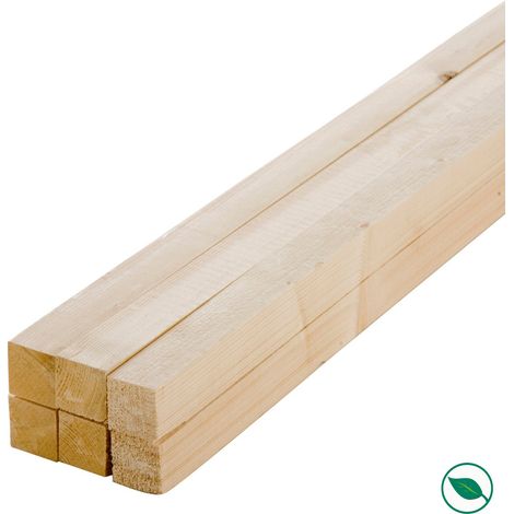 Forestea – Lot de 6 tasseaux sapin rabotés 2400 x 34 x 34 mm – Certifiés PEFC 70% – Pour constructions et aménagements intérieurs