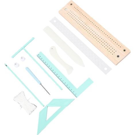 Buchbindewerkzeug Set mit Holz und Kunststoff für Scrapbooking und Tagebücher (1/4)