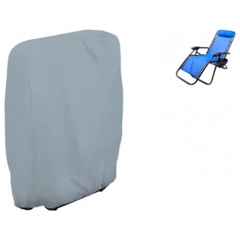 (Gris), 82x22x93cm, 1 pièce housse de chaise longue pliante, tissu Oxford coupe vent, résistant aux UV, housse imperméable, convient pour chaise de jardin pliante, housse de chaise longue de jardin (1/5)