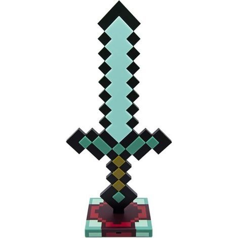 Diamond sword-shaped decorative keychain, changes between 7 colors, includes a base, keychain ring, and charging cable. [Energy efficiency rating: A]-Muntra (1/3)