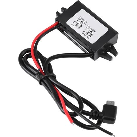 DC-DC 12V - 5V 3A Micro-USB-Wandler Abwärtsspannungsregler für Auto und Smartphone (1/5)