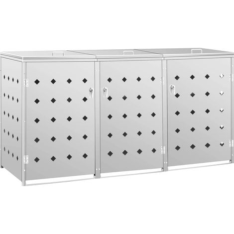 Maison Exclusive - Mülltonnenbox für 3 Tonnen 240 L Edelstahl