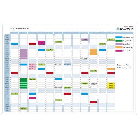 Planning magnétique annuel effaçable à sec - Exaplanner