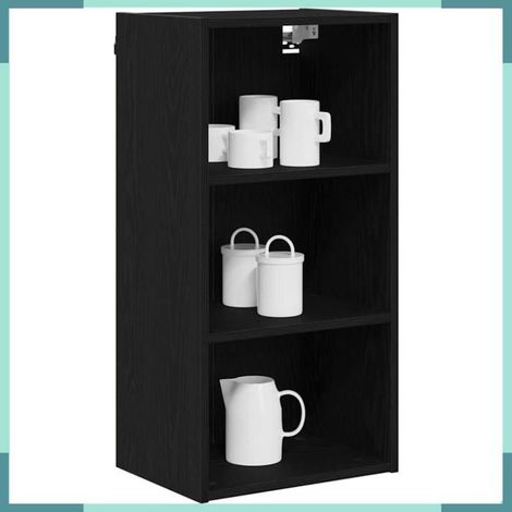 884443 Armoire suspendue avec stockage Chêne noir 40 x 29,5 x 80 cm (1/5)