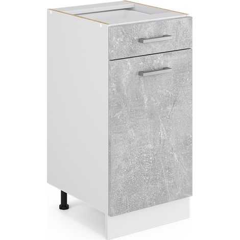 Küchenunterschrank R-Line, Beton, 40 cm ohne Arbeitsplatte, Vicco