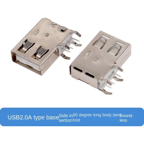 Connecteur USB Base AF 10.0/14.0/19 mm, corps court, fiche latérale femelle A, connecteur horizontal à 90°, longueur 19 mm, sans cadre. (1/2)