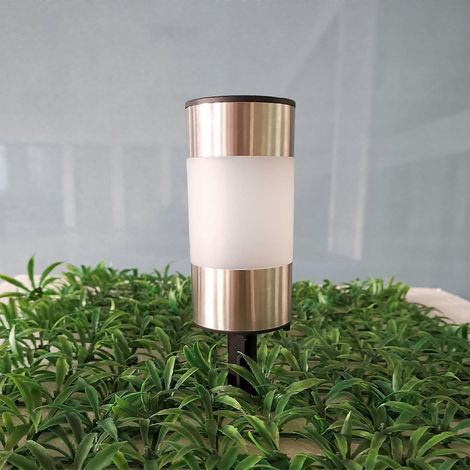 Lampe solaire LED miniature à lumière blanche froide pour jardin, mini-lampe de jardin à prise au sol, lampe solaire en plastique pour pelouse et aménagement paysager. (1/5)