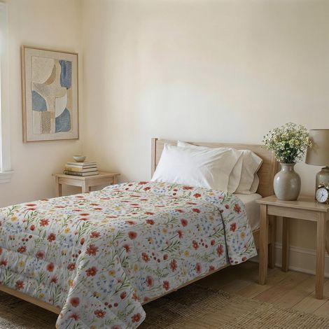 Couvre-lit matelassé d’été en Microfibre Douce imprimée – Couette Printemps-été mi-Saison – Printemps, 1 Place et demie 200x240 cm (1/5)