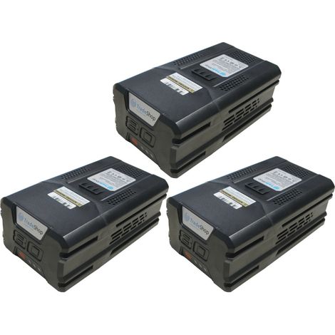 3x Trade-Shop Li-Ion Akku 80V 4000mAh kompatibel mit Greenworks GLM801600, GST80320, MO80L00, Stiga Combi 48 S AE, Model-1