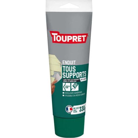 Toupret – Enduit de rebouchage multi-supports 330g – Épaisseur 4mm – Usage intérieur/extérieur – Prêt à peindre en 12-48h
