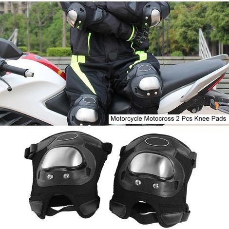 2-teiliges Edelstahl-Motorrad-Motocross-ATV-Knieschoner-Schienbeinschutz-Set für Erwachsene (1/5)
