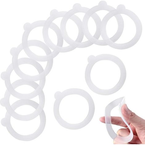 Pack of 12 replacement silicone seals for jars, silicone seal, 9.5 x 9.5 cm, for 0.35/0.5/1/1.5 glass jars with clip closures and 2-liter jars (white) (1/5)