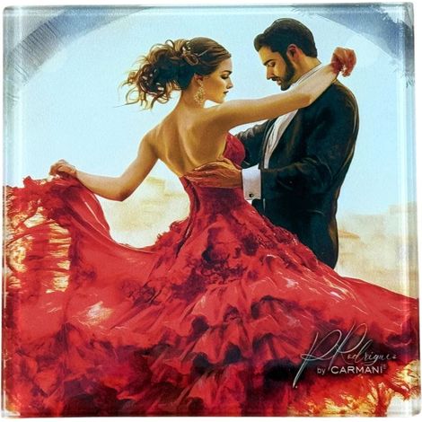 Carmani, posavasos de cristal 11,5x11,5cm - P. Rodriguez/Spanish Passions