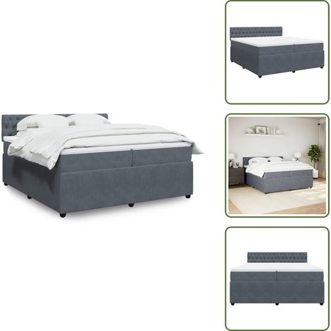 Sommier à lattes de lit et matelas Gris foncé 200x200cm Velours - Sommier À Lattes De Lit - Sommiers À Lattes De Lit - Lit - Meuble De Chambre À Coucher (1/5)
