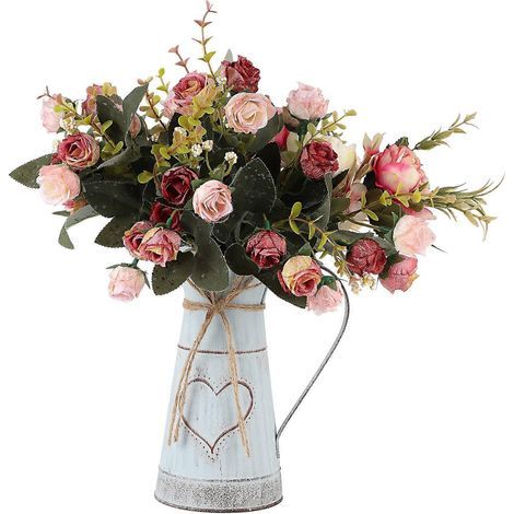 Pot de fleurs YARDWE en fer forgé, motif cœur, porte-plantes, vase en métal, décoration intérieure pour compositions florales (1/4)