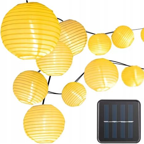 LAMPADE SOLARI DA GIARDINO, LANTERNE DI CARTA, GHIRLANDA LUMINOSA 30 LED 6M
