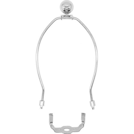 Support de lampe en forme de harpe (1 pièce) - Accessoires d'éclairage DIY - Support d'abat-jour en forme de corne pour lampe de table/sur pied (Argent) (1/5)