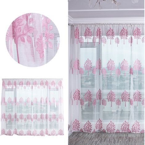 Rideaux en voile transparent ultra doux en forme d'arbre, anti-moustiques, pour salon, rose (1/5)