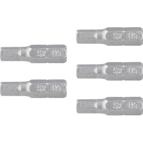 Puntas para destornillador hexagonal - 5 mm, 25 mm - 5 puntas