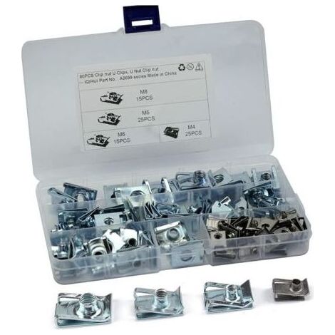 ALOVEZ – Lot de 80 écrous de carrosserie en acier inoxydable 304 – 4 tailles M4/M5/M6/M8 – Fixation rapide pour véhicules – Résistance accrue (1/2)