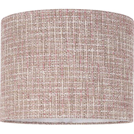 Abat-jour rose tendance pour lampe sur pied ambiance raffinée - Rose pastel tissé nuances beige (1/5)