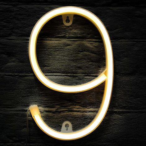 Plafonnier néon LED avec symboles alphanumériques et télécommande sans fil (1/5)