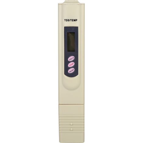 Digitaler LCD-Wasserqualitätsprüfstift mit Reinheitsfilter und TDS-Messgerät (0–9999 ppm, Temperatur, Grau) (1/5)
