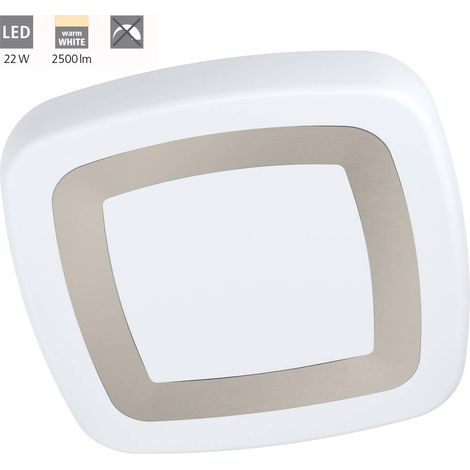 Eglo LED Deckenleuchte Ruidera weiß silber 48 x 48 cm Deckenlampen & Kronleuchter (1/3)