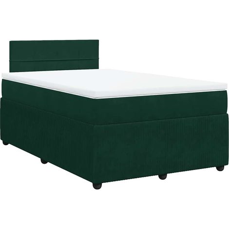 Maison Exclusive - Boxspringbett mit Matratze Dunkelgrün 120x190