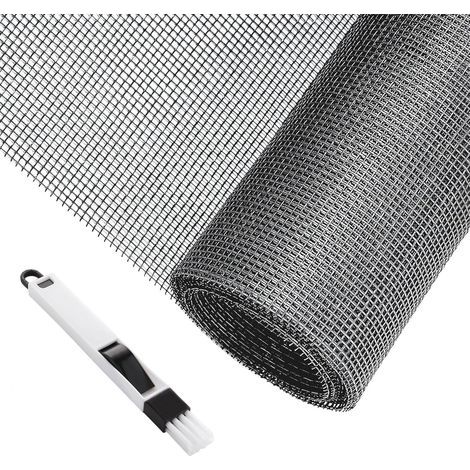 Moustiquaire Fenêtre,300x150CMMoustiquaire Fenetre Enroulable-Découpable Aux Dimensions Souhaitées (Gris) (1/5)