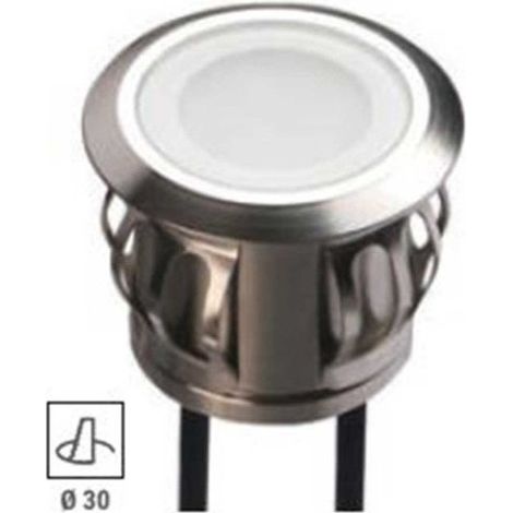Encastré de sol exterieur LED 0.5W couleur RGB collerette Ø 35mm alim 12V DC (non incl) IK06 120° IP67