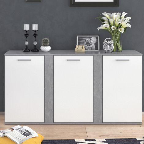 Commode Novelli, Béton, 155 x 80 cm avec portes, Vicco (1/5)