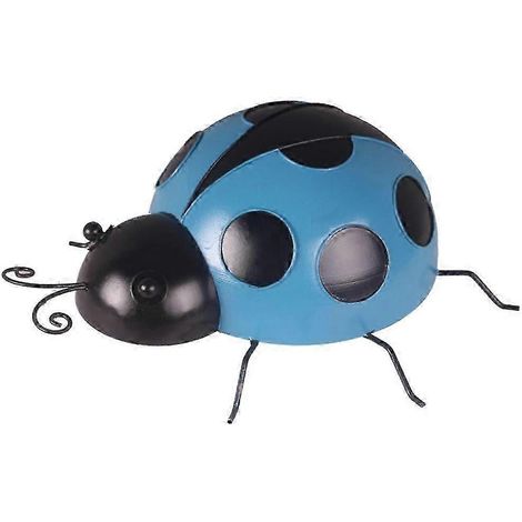 Figurines miniatures en fer à suspendre au mur, statues décoratives pour jardin et pelouse-9cm-Blue (1/5)