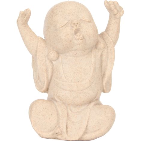 Statue Bébé Moine en Grès Vif, Figurine Bouddha Décorative pour Décoration Maison et Bureau (1/5)