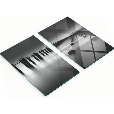Tableros de vidrio decorativos multifuncionales con estampado del T谩mesis, 2 x 30 x 52 cm.