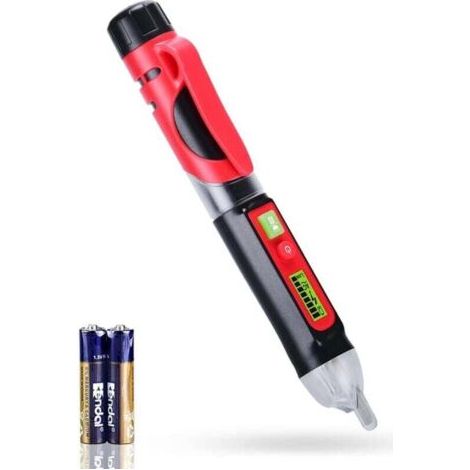 BUNTHAUS PA Détecteur De Tension Sans Contact Double Sensibilité 12V 1000V Écran LCD Testeur Fil Phase Neutre Lampe Poche Alarme Sonore (1/4)